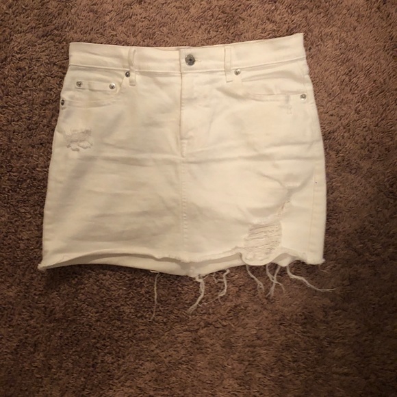 white ripped skirt
